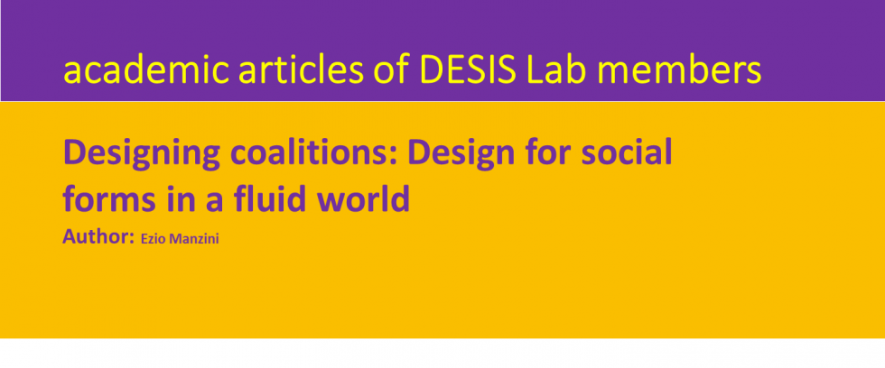 Designing coalitions: Design for social forms in a fluid world