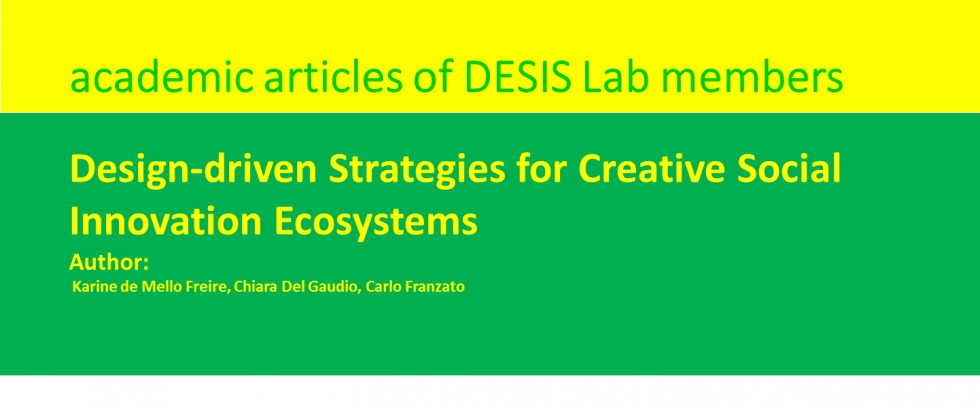 Design-driven Strategies for Creative Social Innovation Ecosystems