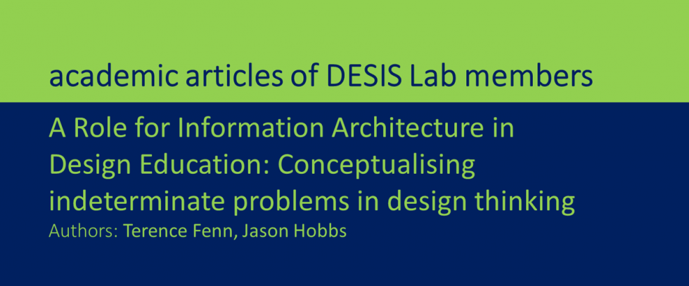A role for information architecture in design education: conceptualising indeterminate problems in design thinking