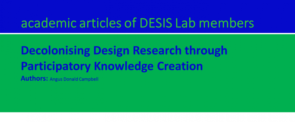 Decolonising Design Research through Participatory Knowledge Creation