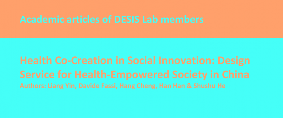 Health Co-Creation in Social Innovation: Design Service for Health-Empowered Society in China